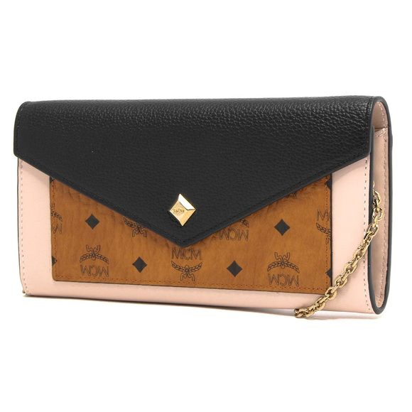 MCM Handbags - MCM Chain Wallet Long Shoulder Bag Love Letter Visetos Black Pink